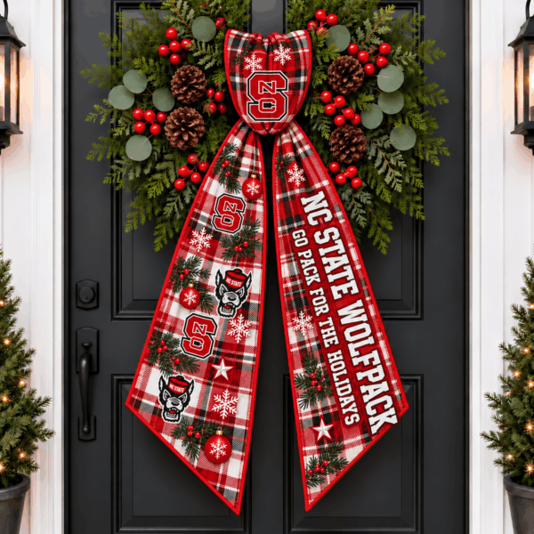 NC State Wolfpack Christmas Wreath Sash