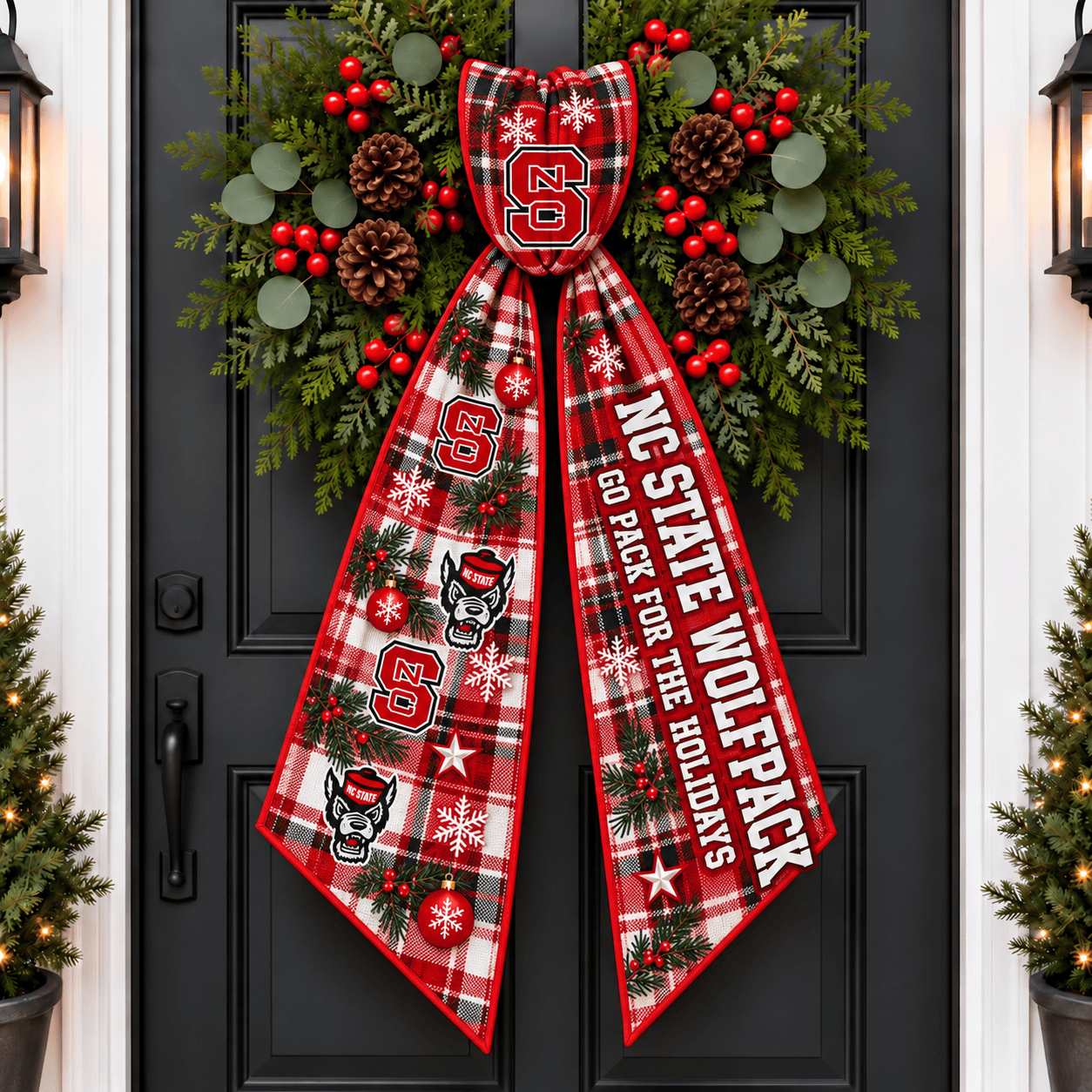 NC State Wolfpack Christmas Wreath Sash