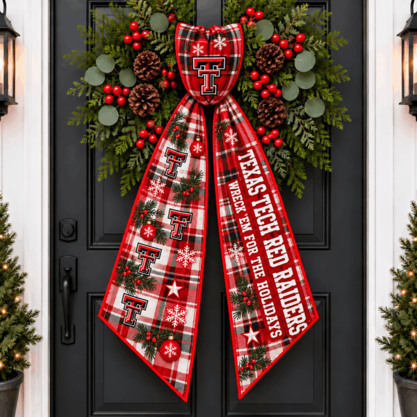 Texas Tech Red Raiders Christmas Wreath Sash