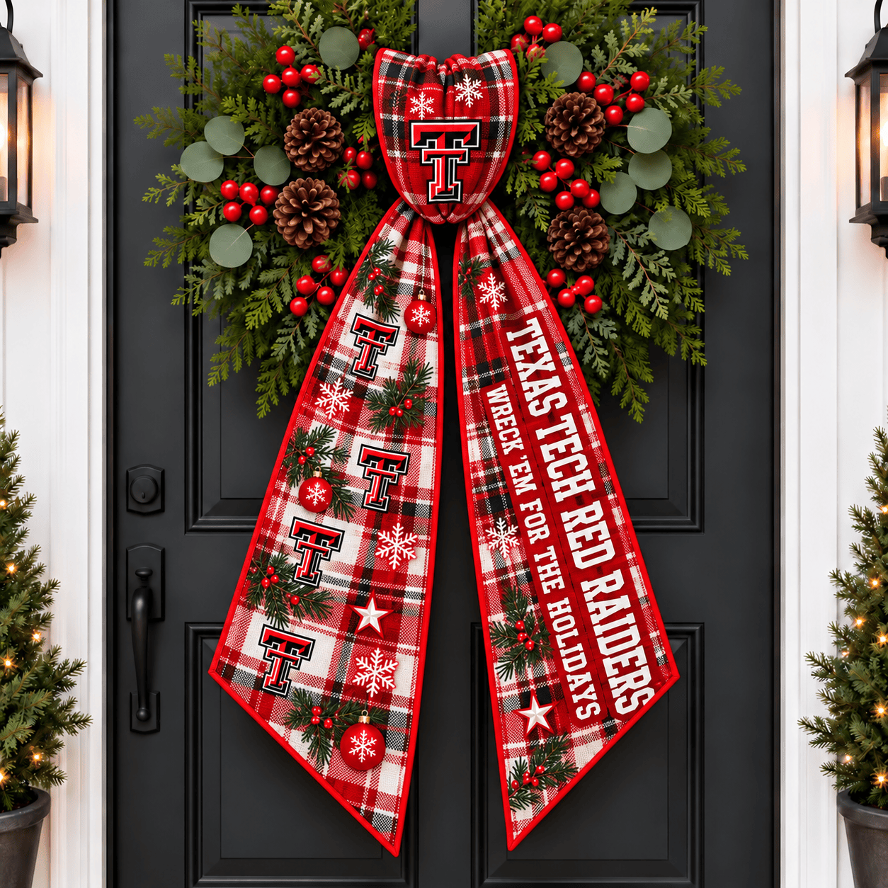 Texas Tech Red Raiders Christmas Wreath Sash