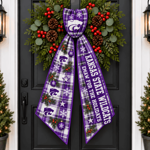 Kansas State Wildcats Christmas Wreath Sash