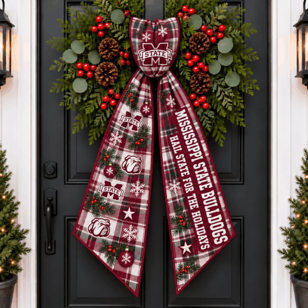 Mississippi State Bulldogs Christmas Wreath Sash