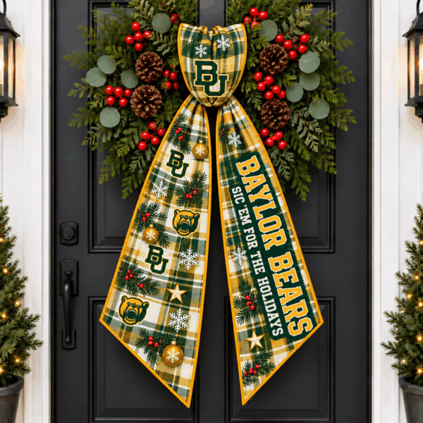Baylor Bears Christmas Wreath Sash