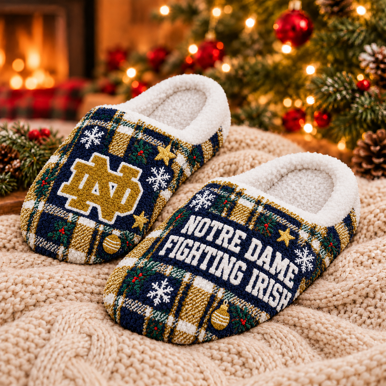 Notre Dame Fighting Irish Christmas Fluffy Sleepers