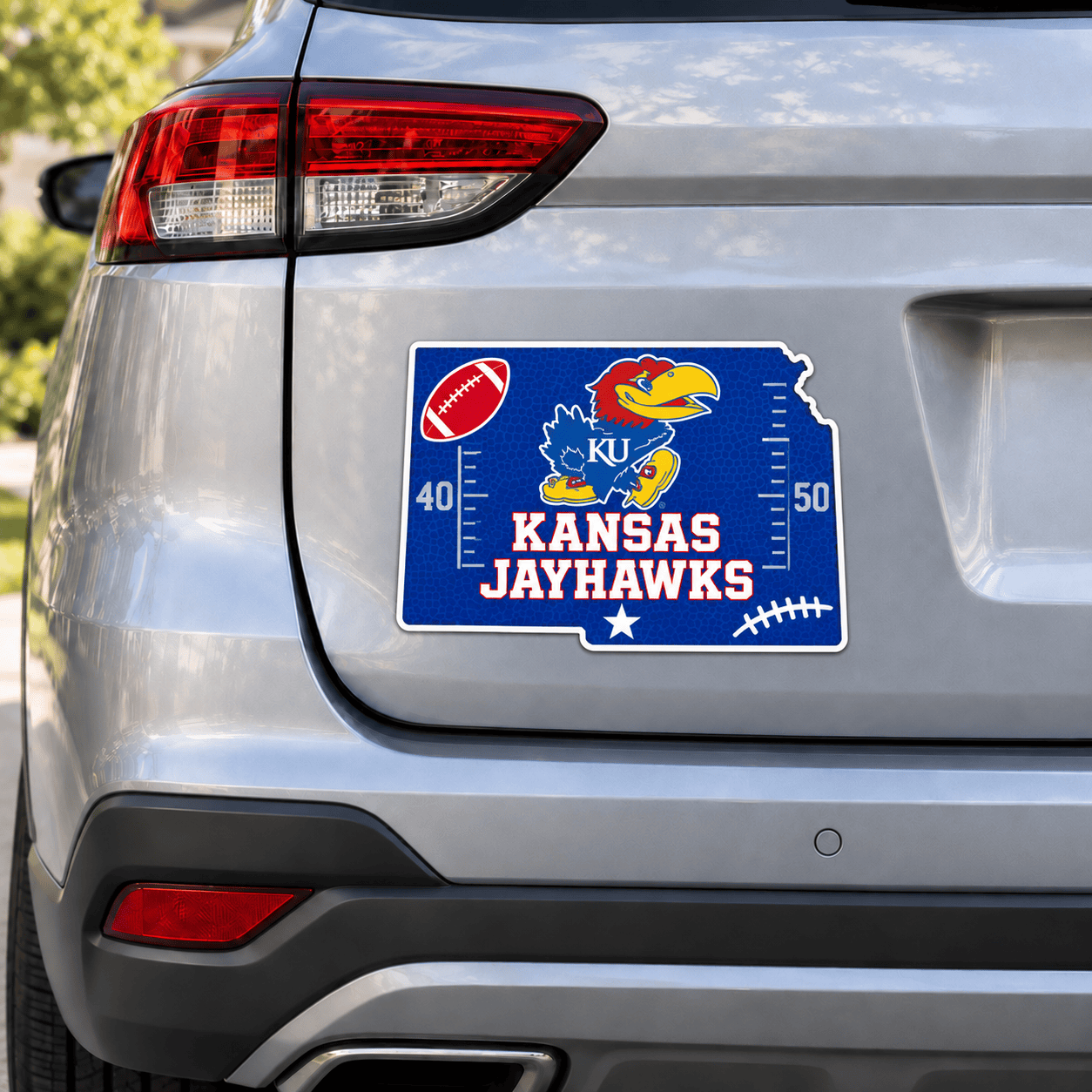 Kansas Jayhawks Metal Car Sticker