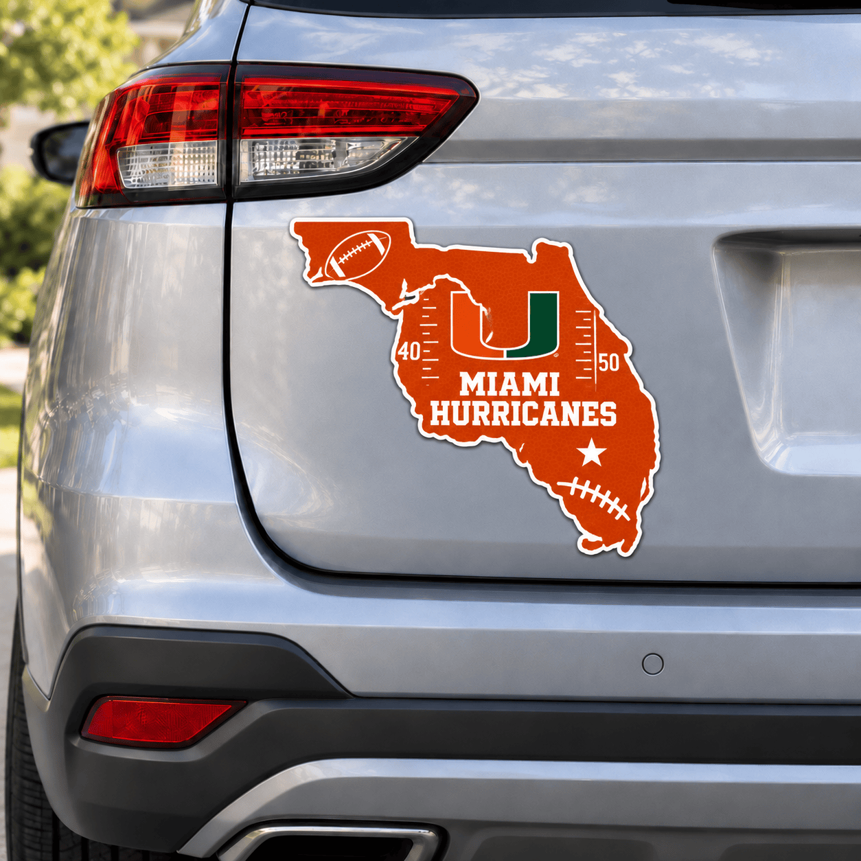 Miami Hurricanes Metal Car Sticker