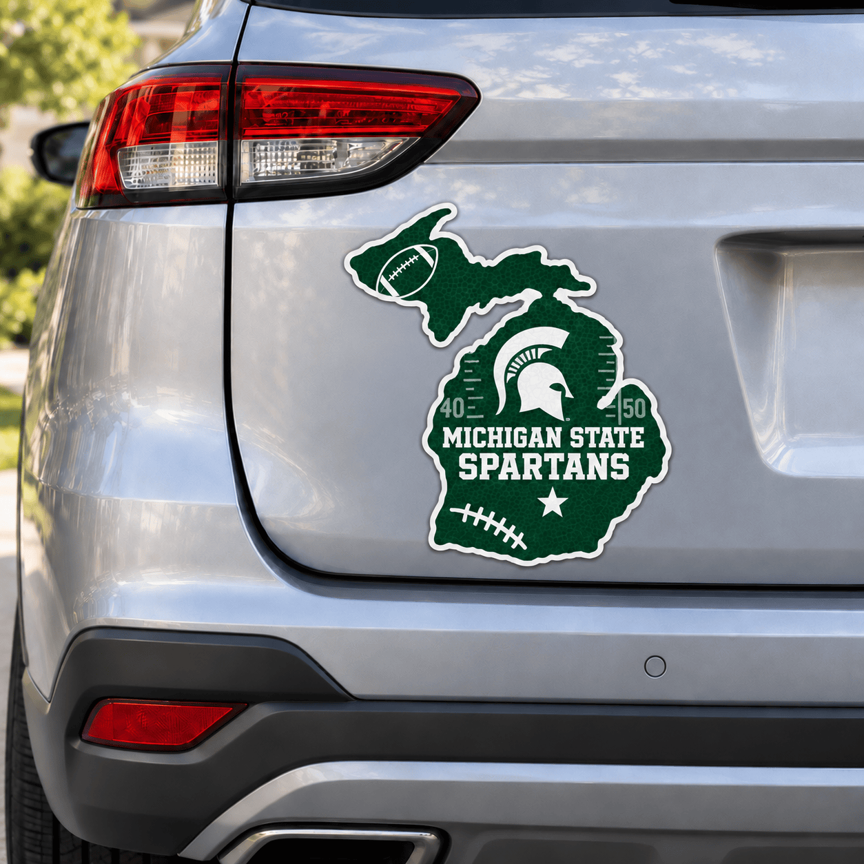 Michigan State Spartans Metal Car Sticker