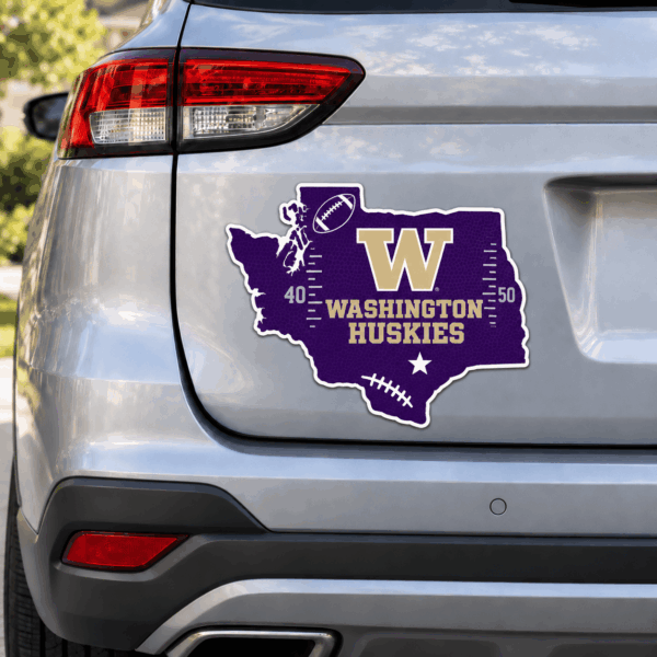 Washington Huskies Metal Car Sticker