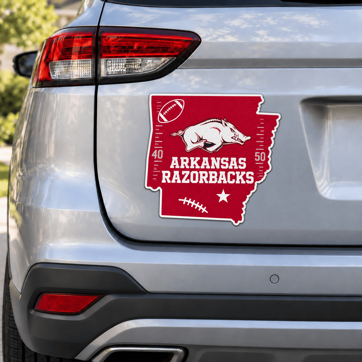 Arkansas Razorbacks Metal Car Sticker