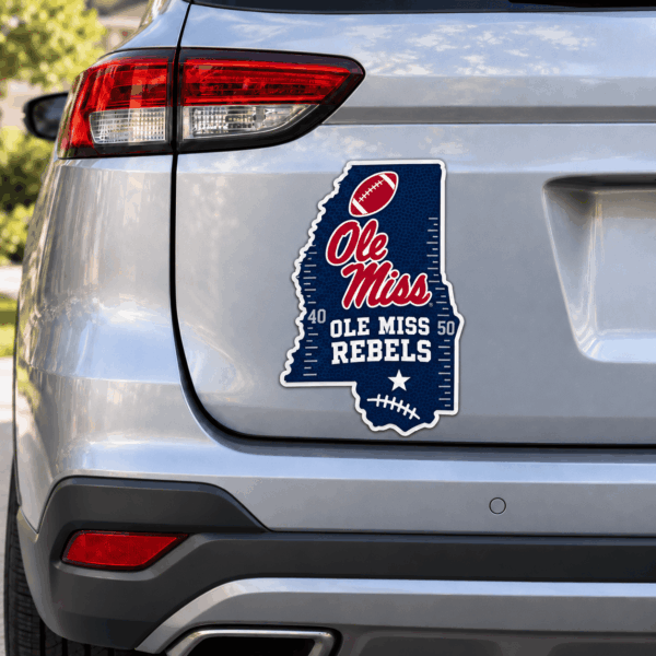 Ole Miss Rebels Metal Car Sticker