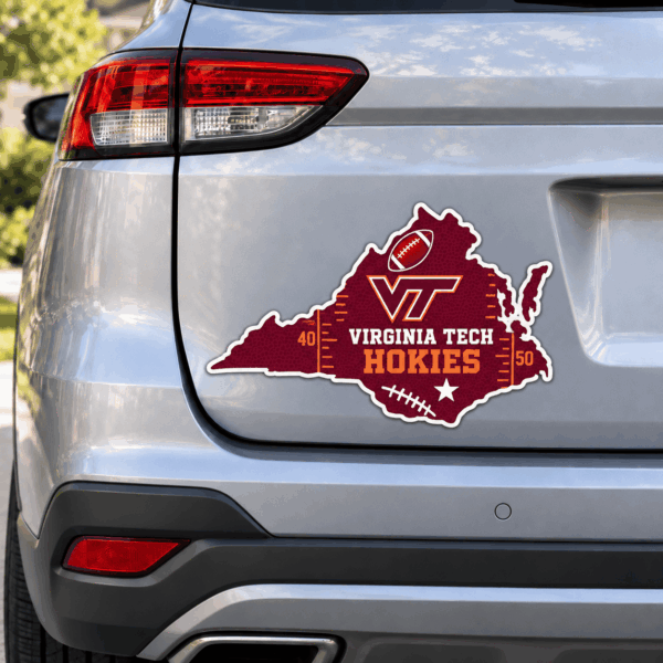 Virginia Tech Hokies Metal Car Sticker