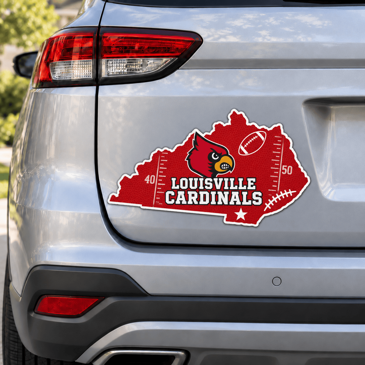 Louisville Cardinals Metal Car Sticker