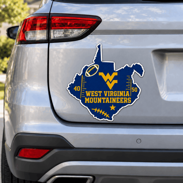 West Virginia Mountaineers Metal Car Sticker