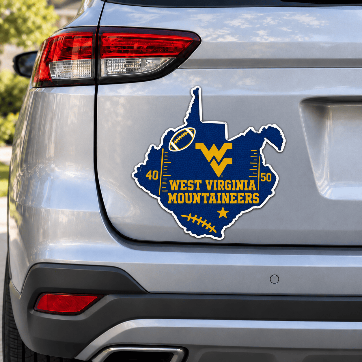 West Virginia Mountaineers Metal Car Sticker