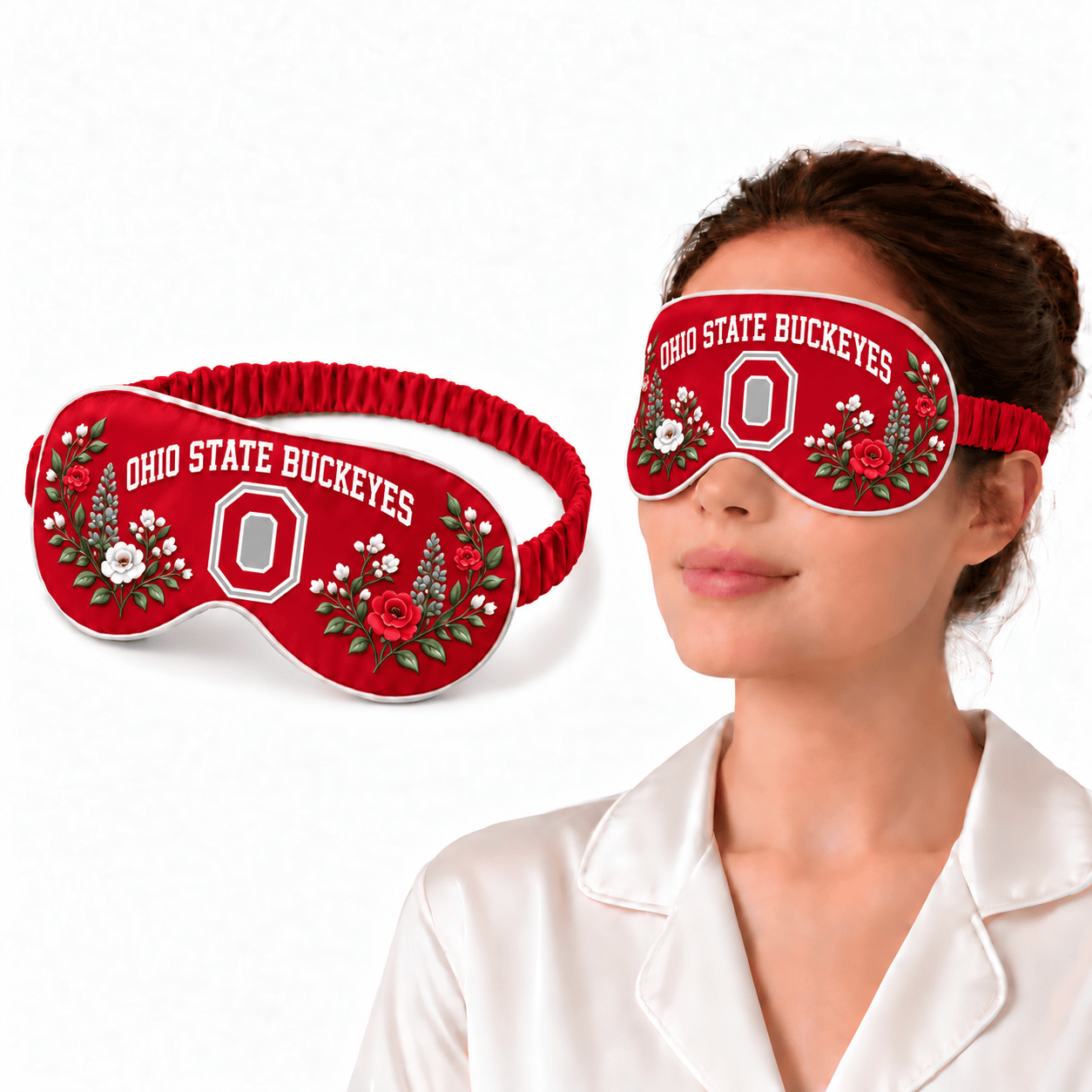 Ohio State Buckeyes Floral Sleep Mask