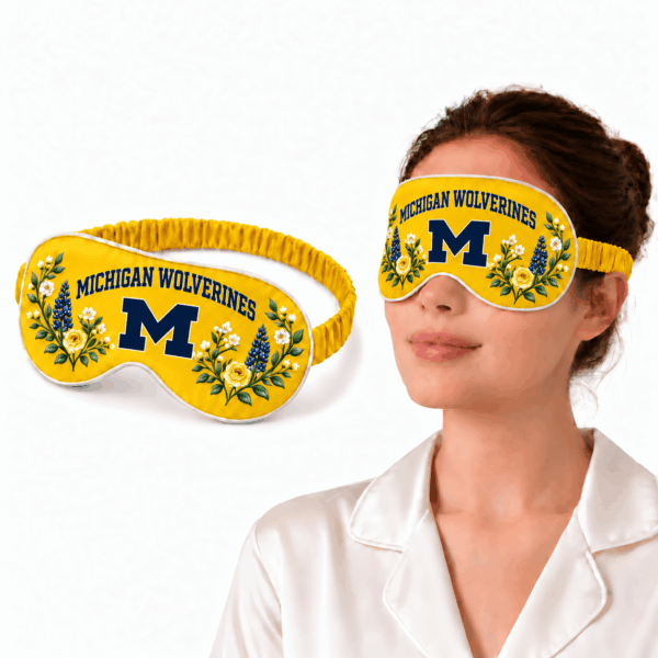 Michigan Wolverines Floral Sleep Mask