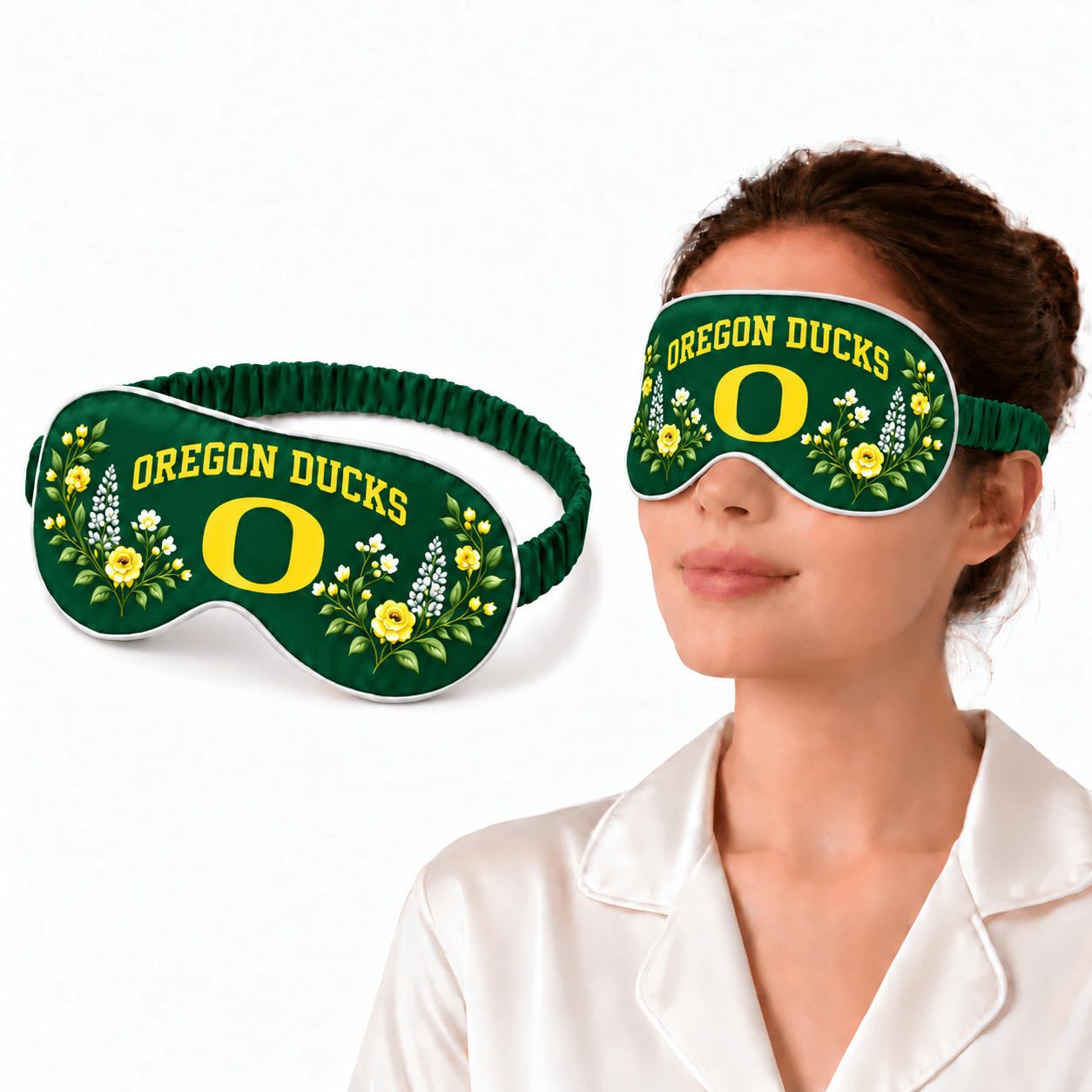 Oregon Ducks Floral Sleep Mask