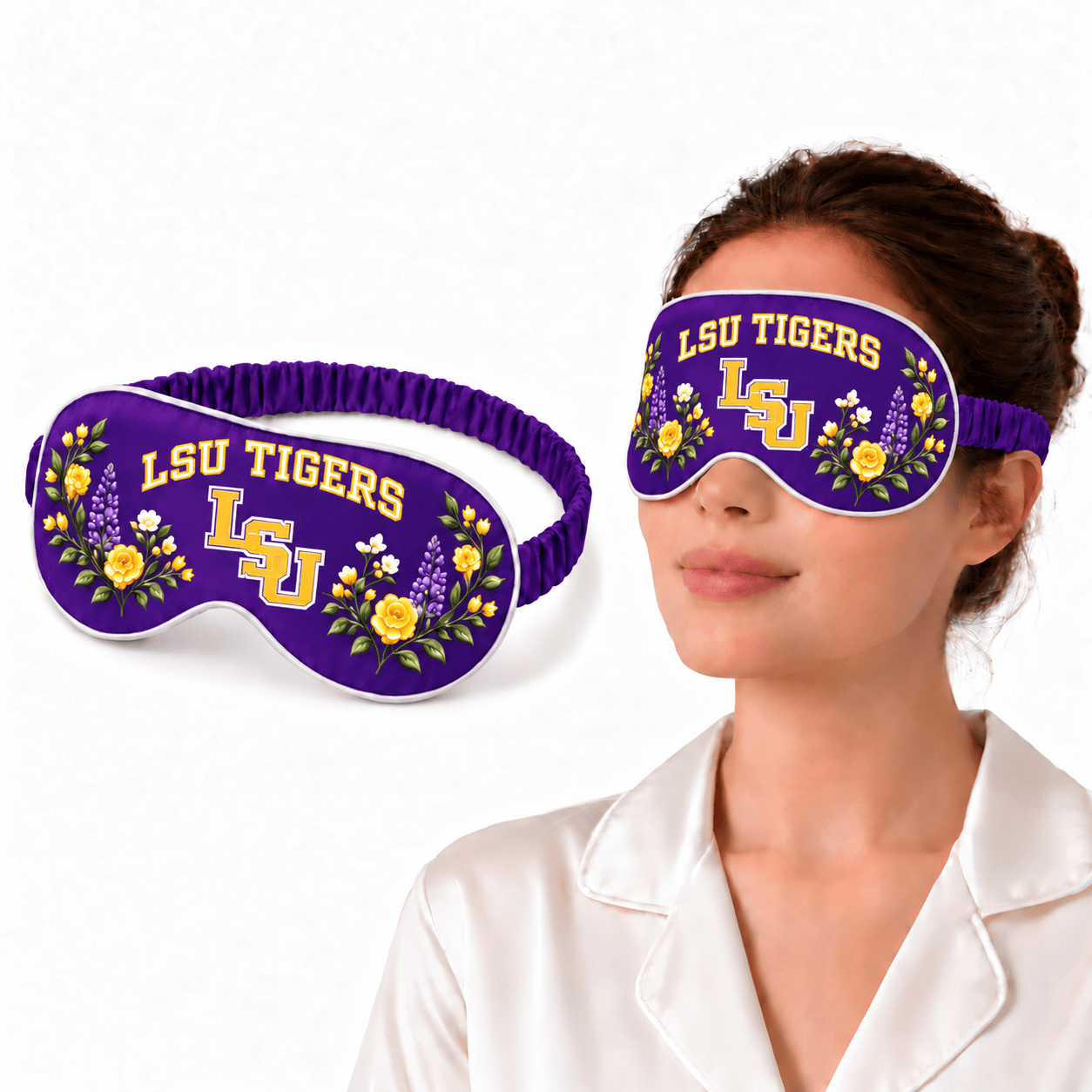LSU Tigers Floral Sleep Mask