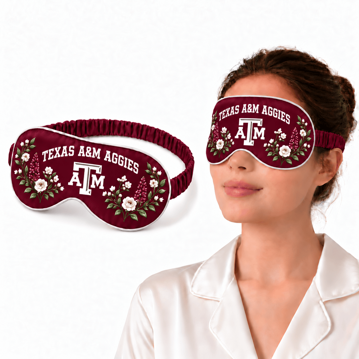 Texas A&M Aggies Floral Sleep Mask