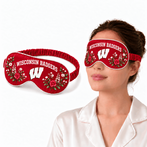 Wisconsin Badgers Floral Sleep Mask