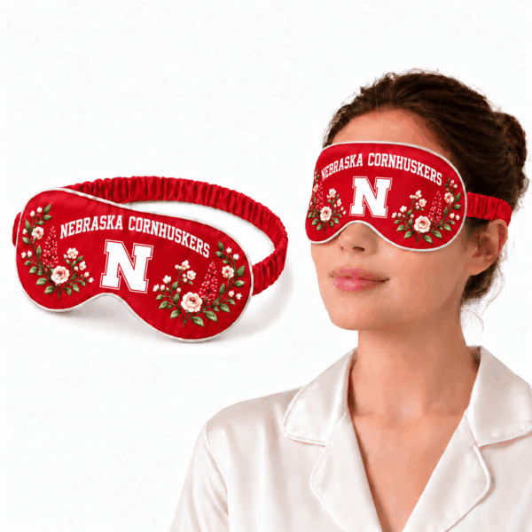 Nebraska Cornhuskers Floral Sleep Mask