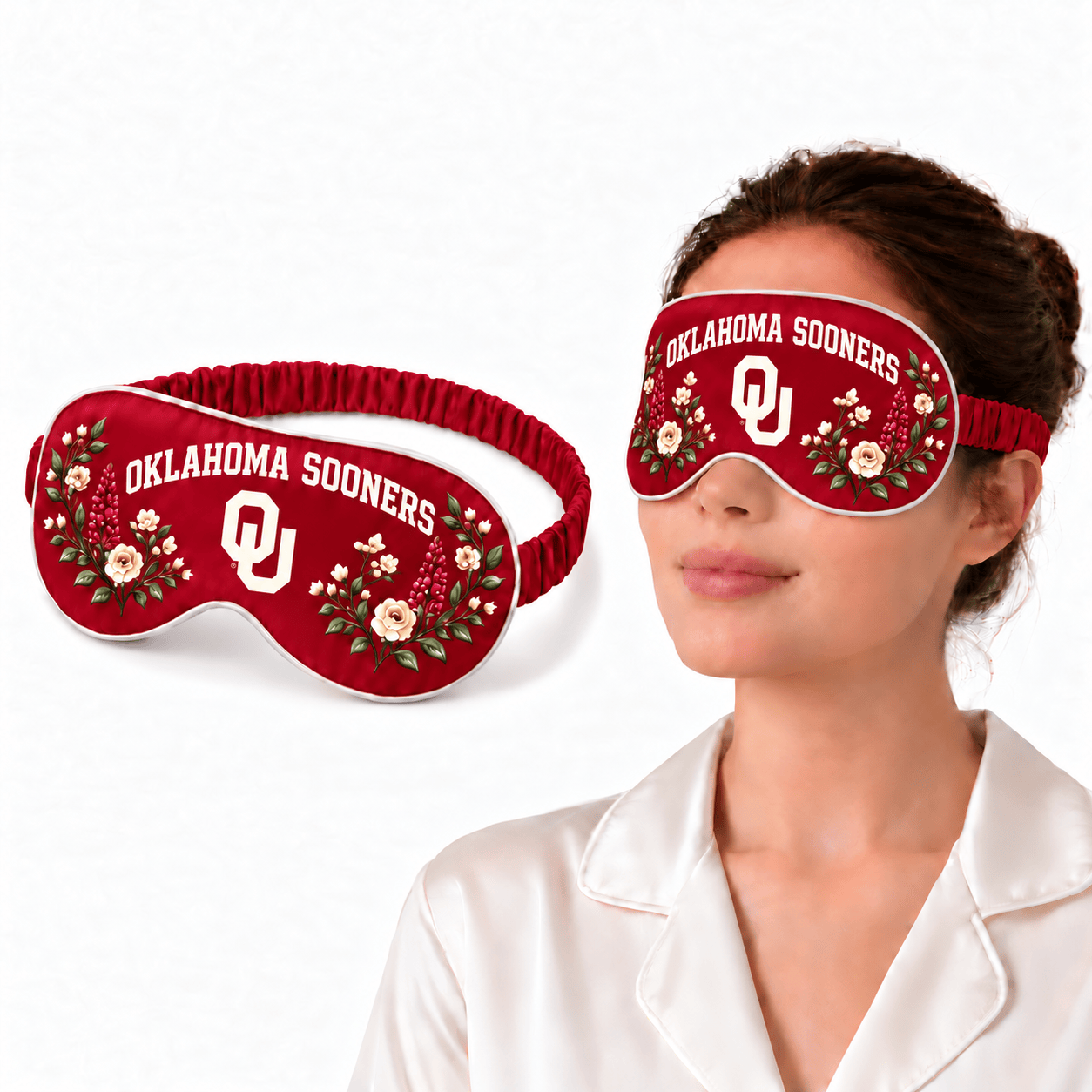 Oklahoma Sooners Floral Sleep Mask