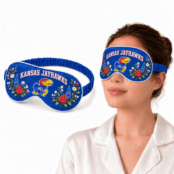 Kansas Jayhawks Floral Sleep Mask