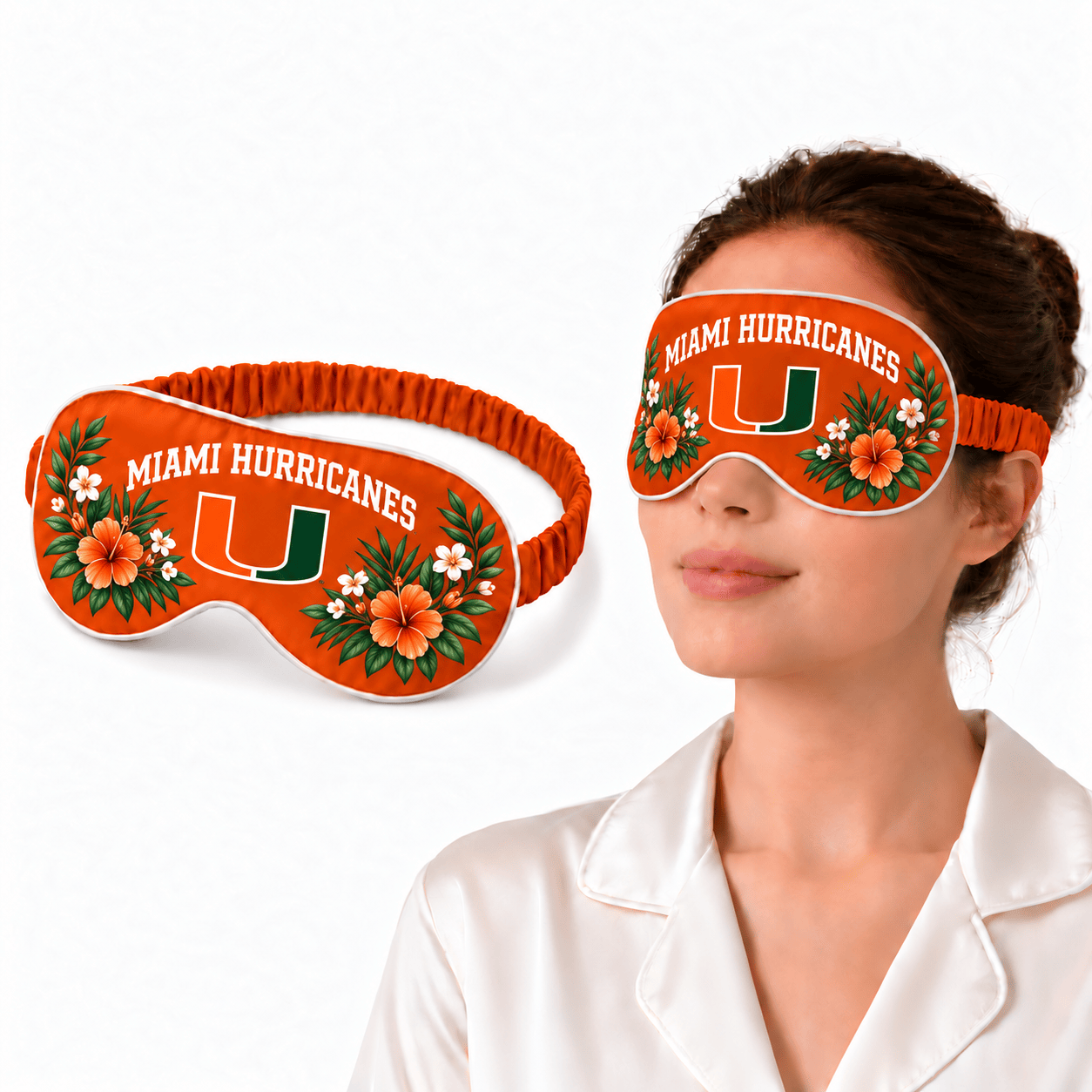 Miami Hurricanes Floral Sleep Mask