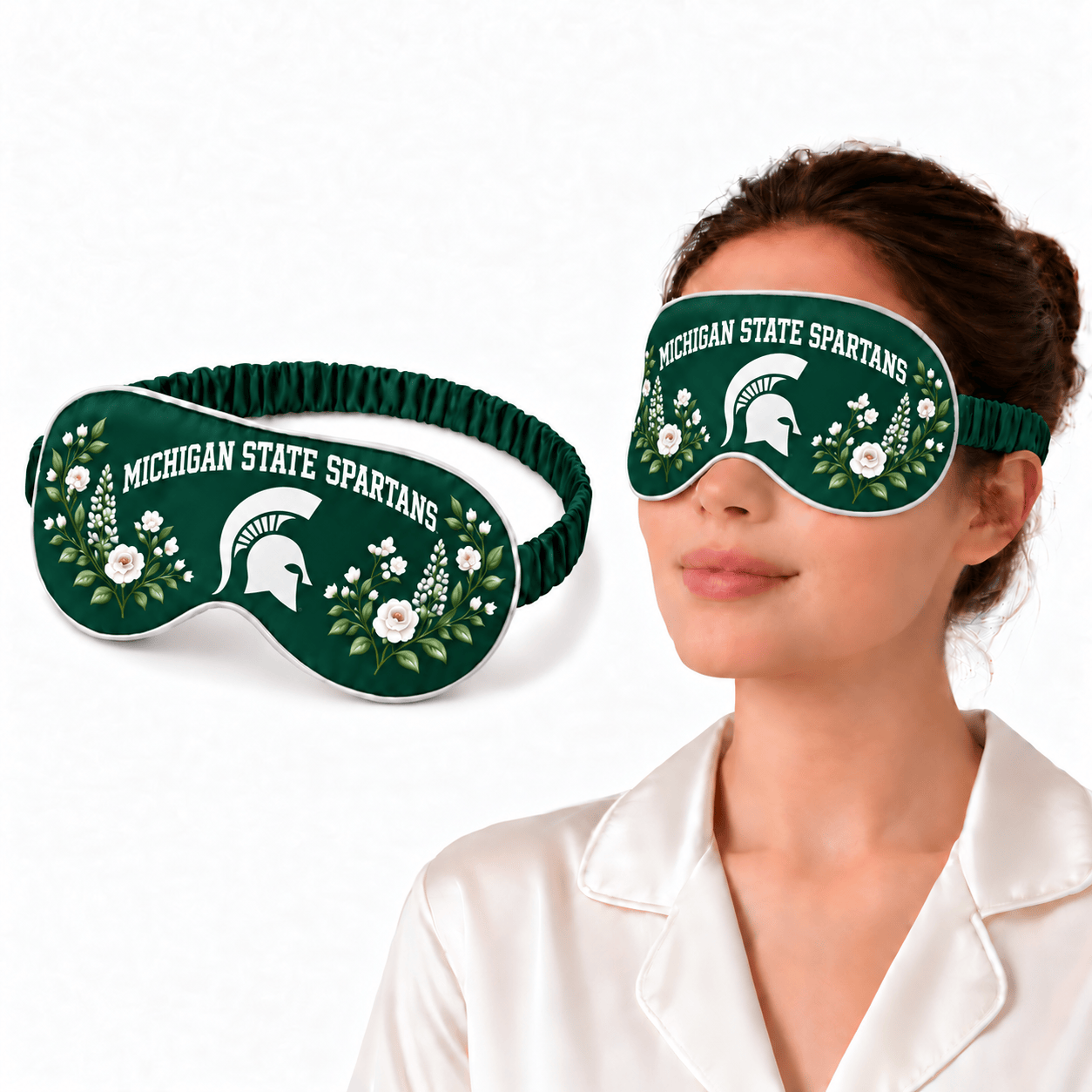 Michigan State Spartans Floral Sleep Mask