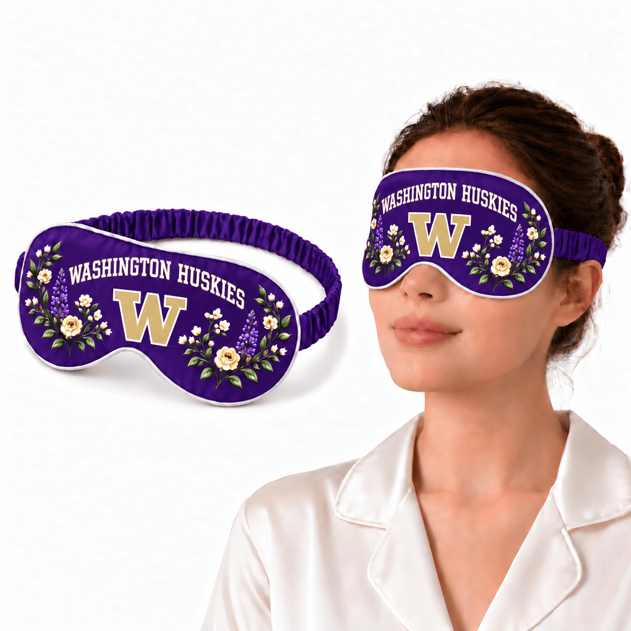 Washington Huskies Floral Sleep Mask