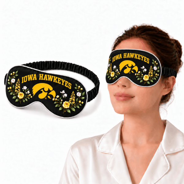 Iowa Hawkeyes Floral Sleep Mask