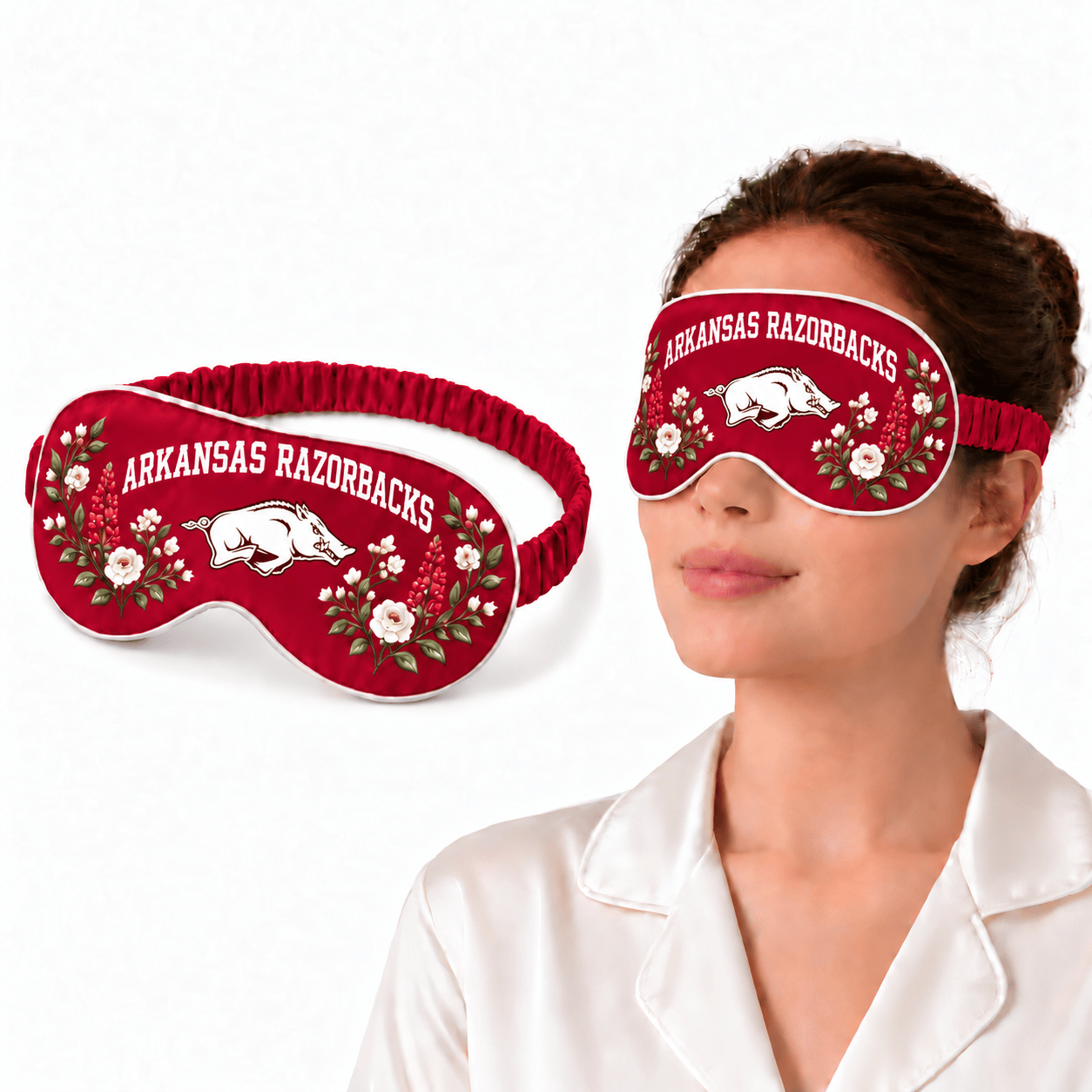 Arkansas Razorbacks Floral Sleep Mask