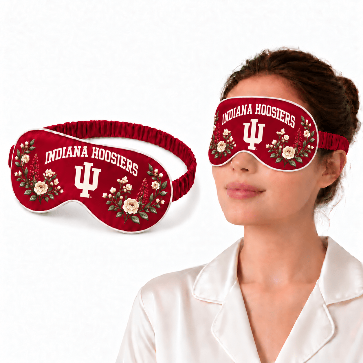 Indiana Hoosiers Floral Sleep Mask