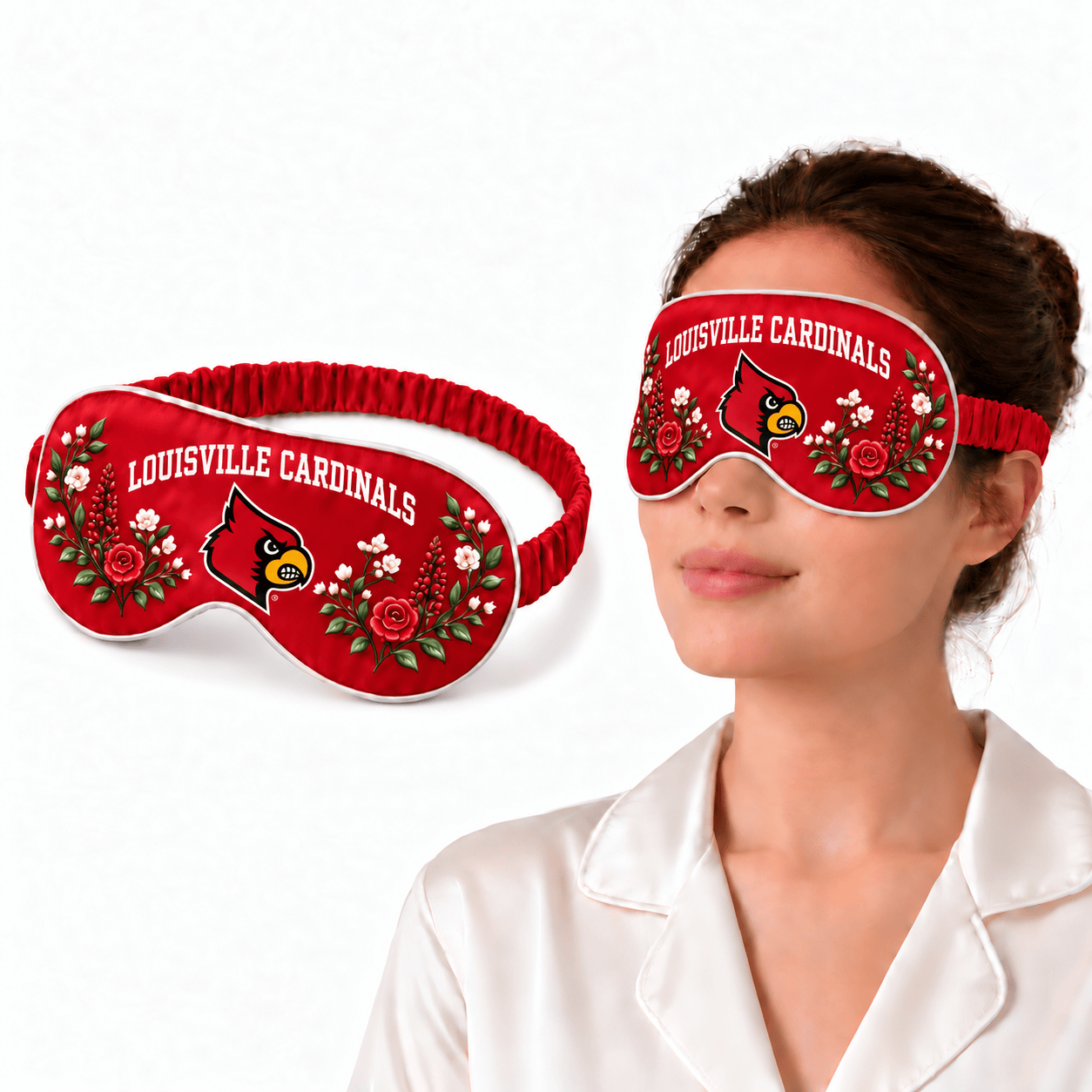Louisville Cardinals Floral Sleep Mask