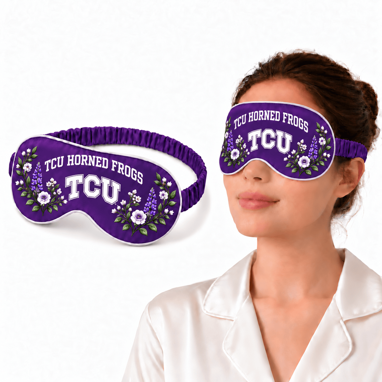TCU Horned Frogs Floral Sleep Mask