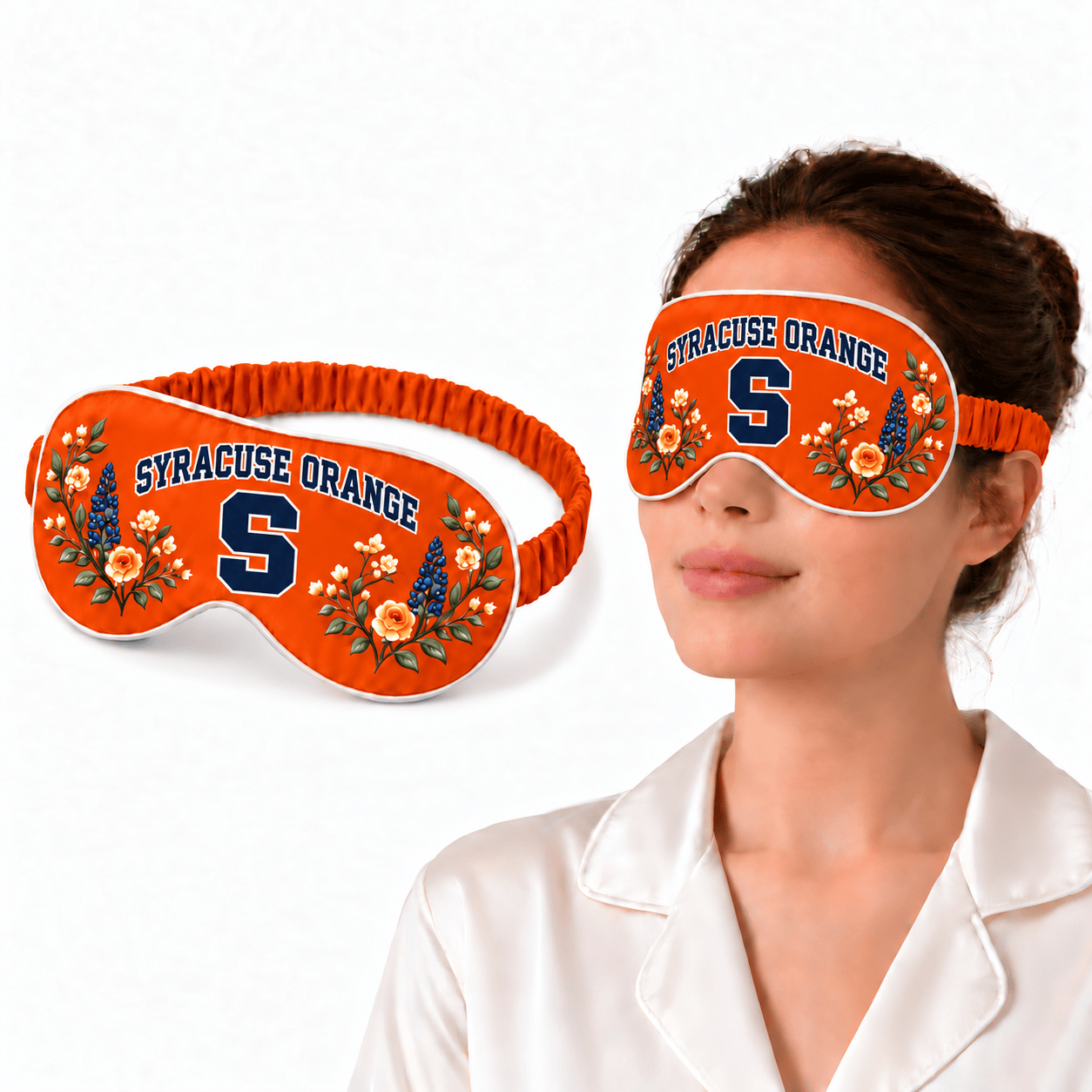 Syracuse Orange Floral Sleep Mask