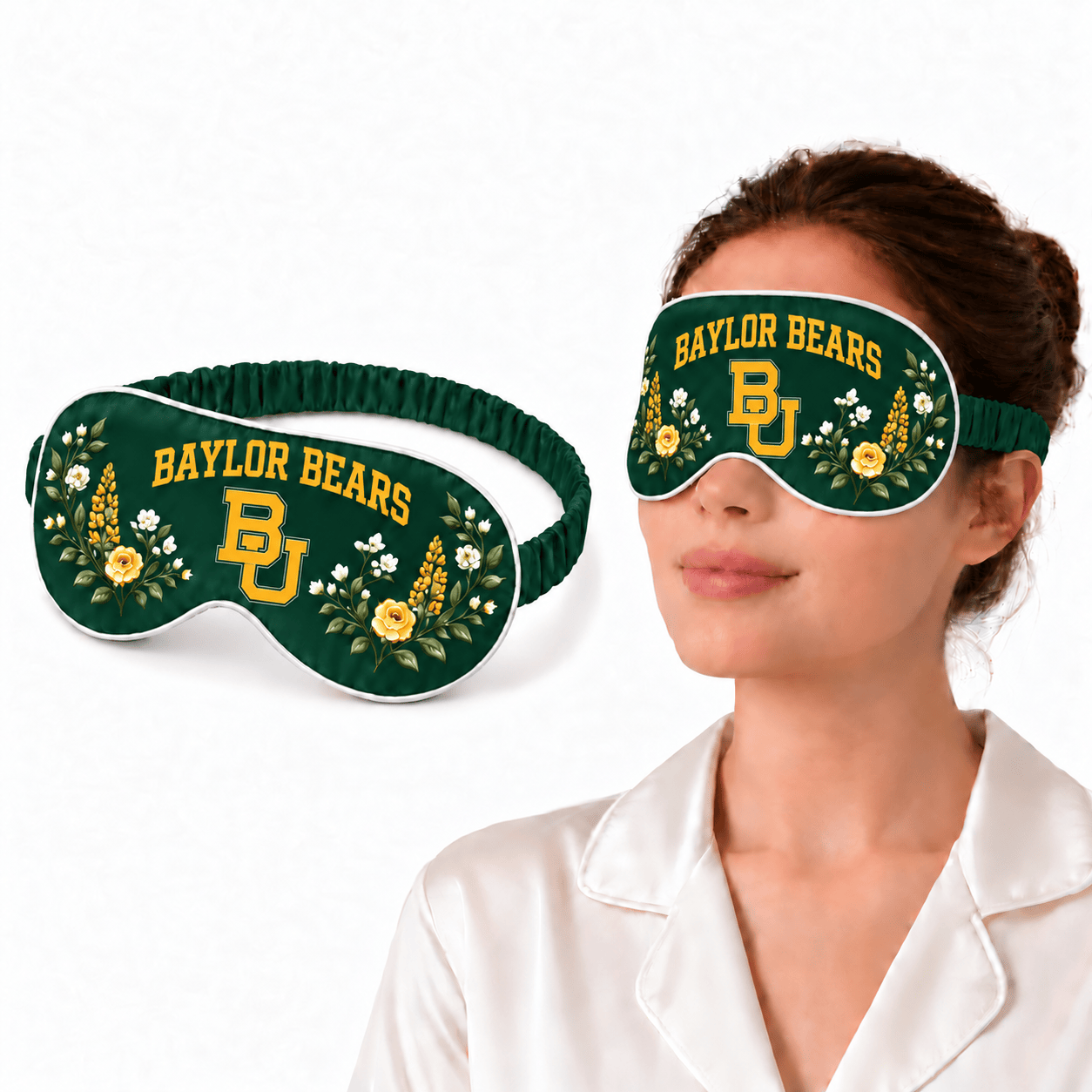 Baylor Bears Floral Sleep Mask