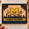 Michigan Wolverines Chirstmas Wooden Key Rack