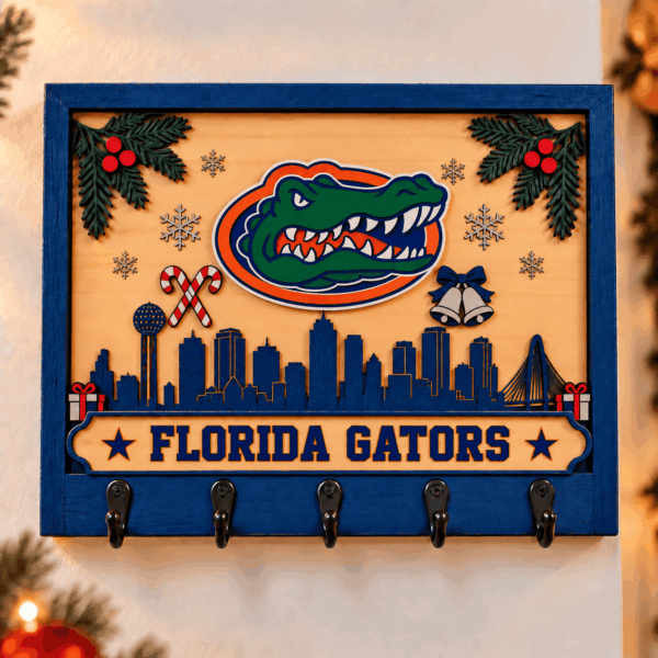 Florida Gators Chirstmas Wooden Key Rack