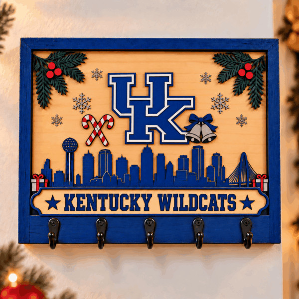 Kentucky Wildcats Chirstmas Wooden Key Rack