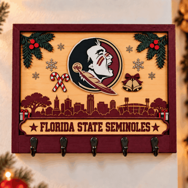 Florida State Seminoles Chirstmas Wooden Key Rack