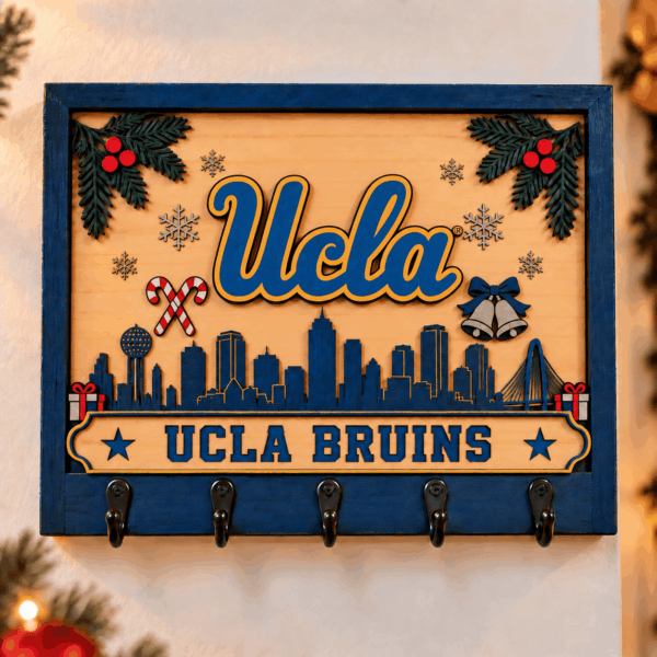 UCLA Bruins Chirstmas Wooden Key Rack