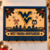 West Virginia Mountaineers Chirstmas Wooden Key Rack