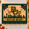 Baylor Bears Chirstmas Wooden Key Rack