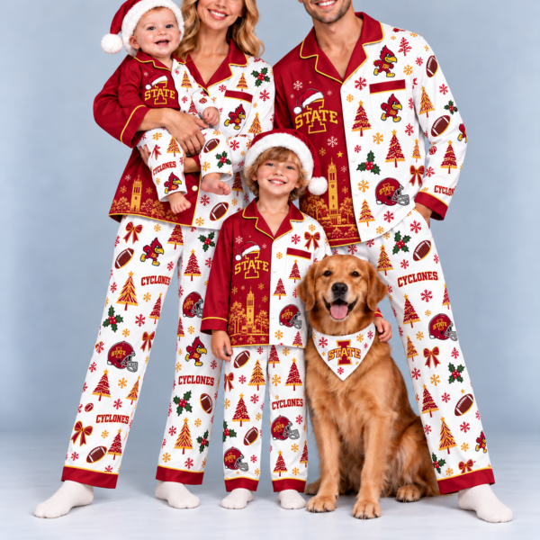Iowa State Cyclones Family Matching Christmas Pajamas Set - Football Fan Sleepwear, Festive Family Outfit