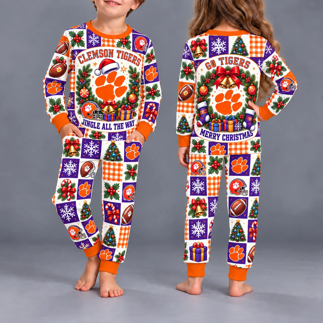 Clemson Tigers Kids Christmas Pajama Set