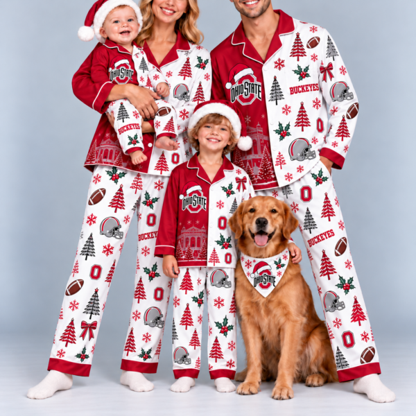 Ohio State Buckeyes Family Matching Christmas Pajamas Set - Football Fan Sleepwear, Festive Family Outfit
