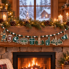 Michigan State Spartans Wooden Christmas Garland – Football Team Holiday Hanging Decorations