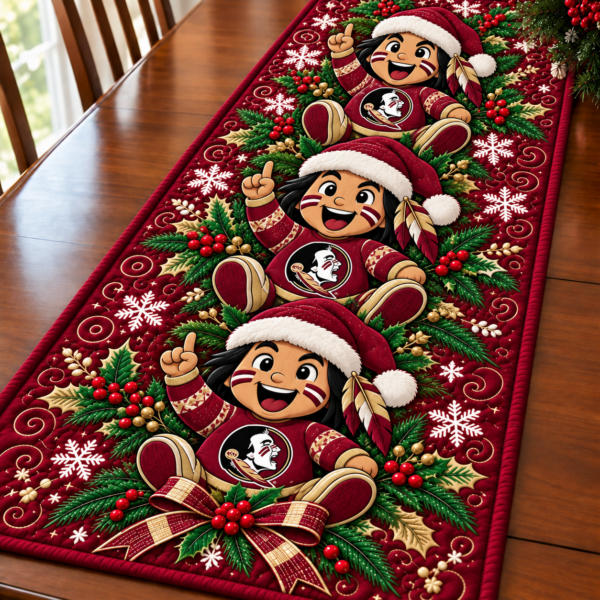 Florida State Seminoles Christmas Mascot Table Runner