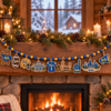 UCLA Bruins Wooden Christmas Garland – Football Team Holiday Hanging Decorations